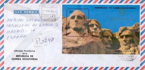 Equatorial Guinea 1976 Mi# 222 AMERICAN BICENTENNIAL FDC Travel Eq.Guinea-Spain