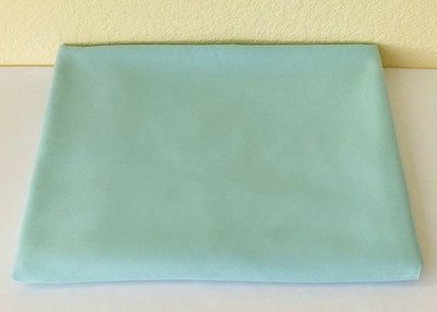 UTOPIA QUEEN FLAT Sheet AQUA Greenish Blue 100% Polyester 2'' Cuff Pakistan NEW