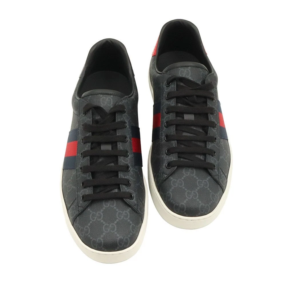 Baskets homme Gucci noires douces GG Supreme toile Web Ace 10 429445 111104098