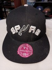 San Antonio Spurs Cap Mitchell Ness Fitted Size 7 1/4 Black