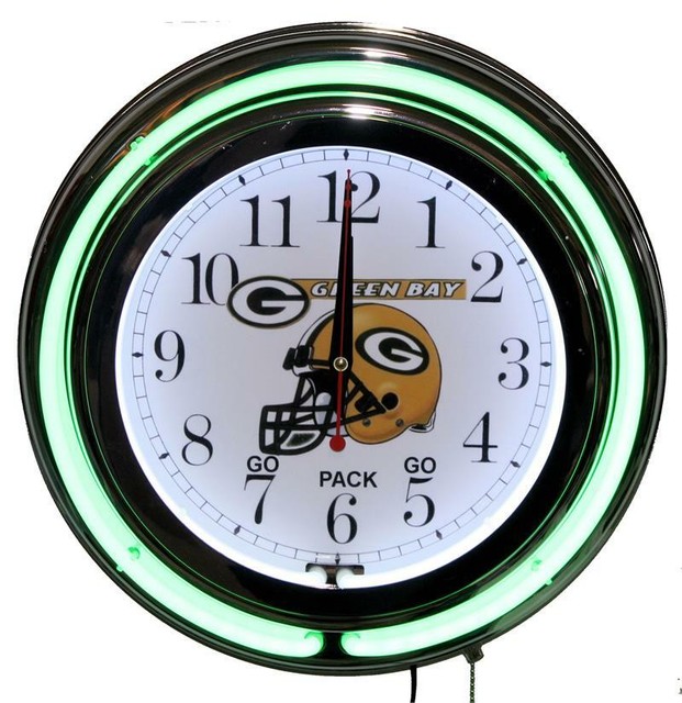 Lifestyle Lighting Green Bay Packers Neon Clock eBay