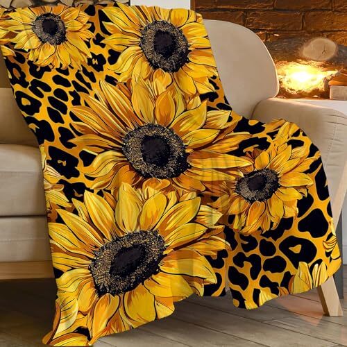 Throw Blanket Gifts for Kids Girls Boys Adults Women Men 40''x50'' Sunflower - Picture 4 of 6