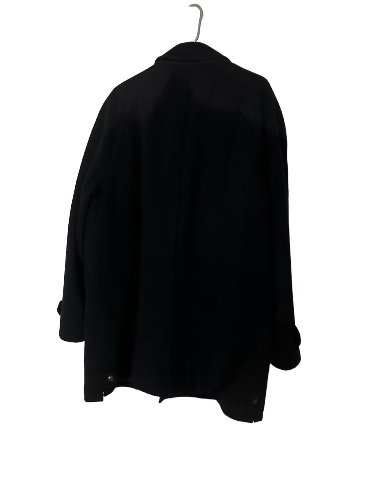 rare vtg brescia  burberrys black coat wool cashmere blend zip buttons men  44r image 4