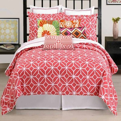 New Trina Turk Residential Trellis Duvet Cover Twin Coral Color Ebay