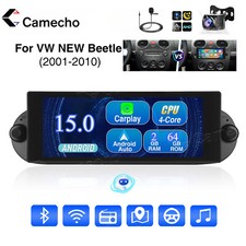 64G Für VW NEW Beetle 2001-2010 CarPlay Android 15 Autoradio BT WiFi GPS Kamera