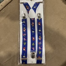 Santa Claus Suspenders Clips Christmas Holiday Ugly Sweater