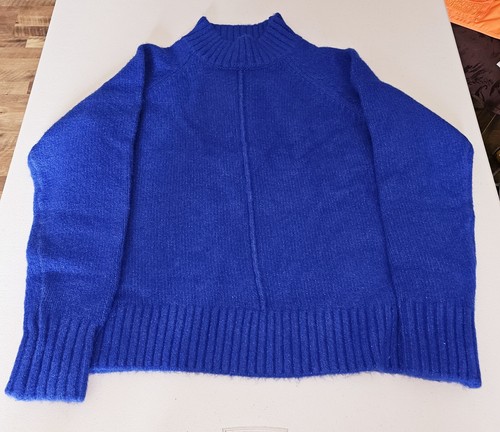 NUEVO CON ETIQUETAS Suéter Karen Kane Azul Real Manga Larga Simulado Cuello Alto Talla 0X - Imagen 2 de 8