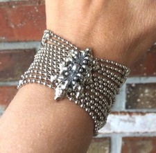 NEW AUTHENTIC XX14 Liquid Metal Sergio Gutierrez Microchip Silver Ball Bracelet