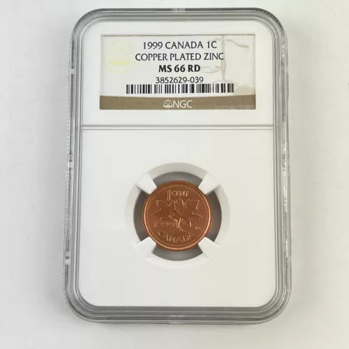 1999 Elizabeth II Canada 1C Cent Coin MS 66 MS66 RD Red NGC Graded
