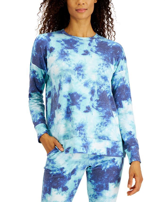 ID Ideology Women's Shades Tie Dyed Top Blue Size Medium