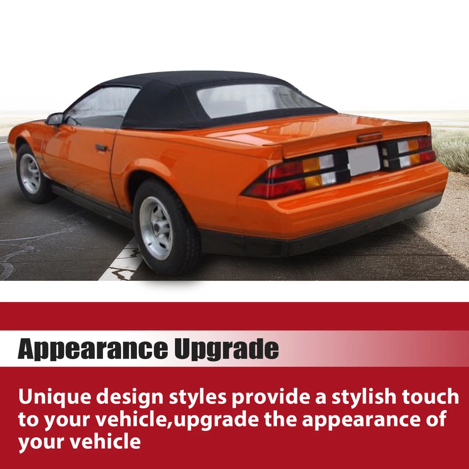 Convertible Soft Top Black Sailcloth Vinyl 50" Wide For Chevrolet Camaro 87-89 Foto 3 de 4