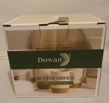 Dowan Porcelain Butter Keeper Mason Jar Style Beige 3.5" X 3.5" X 4" New