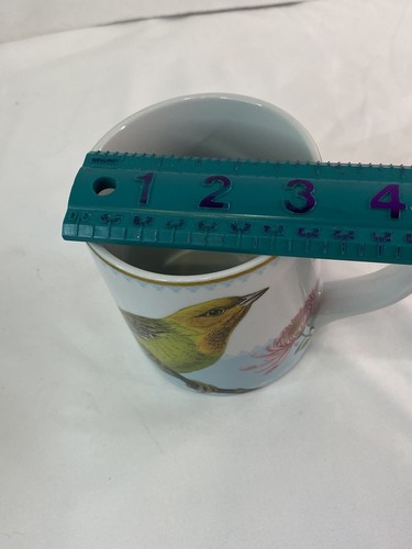 Williams Sonoma Spring Garden Bird Mug Flowers & Bee Yellow Finch Mums Easter - Picture 9 of 11