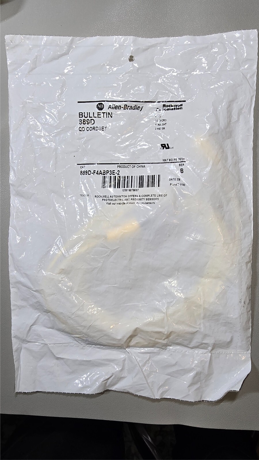 ROCKWELL AUTOMATION 889D-F4ABP3E-2 Double End Patchcord 4-Pole Micro 3-Pole Pico