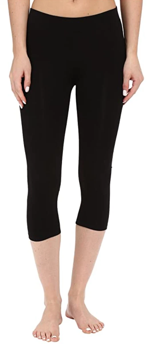 Pact E1850 Womens Black Organic Cotton Cropped Leggings Size Small