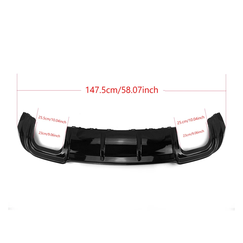 Rear Bumper Diffuser Lip Spoiler Gloss Black Fit For Audi S3 A3 SLINE 2017-2020 - Image 4 of 4