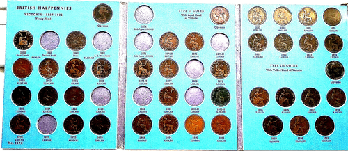 Victoria 1860 to 1901 British Whitman Near Full 41 of 51 coins Half Penny 1/2d