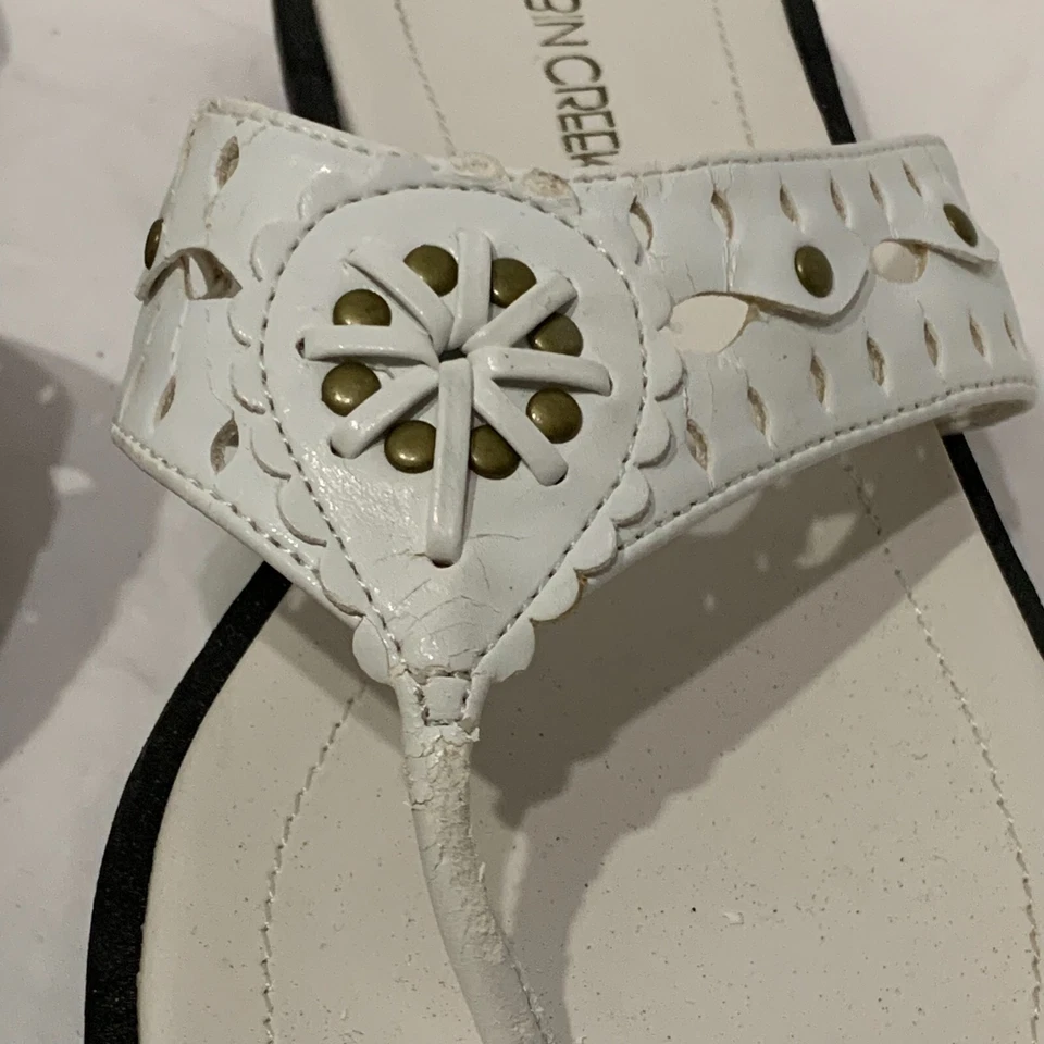 NUEVO Cabin Creek Blanco Tanga Sandalia Vestido Zapato Verona Chanclas Para Mujer Talla 7.5M Foto 3 de 4