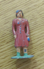 Vintage Barclay Lead Figure Little People Woman in Dress with Handbag Purse 1.5"