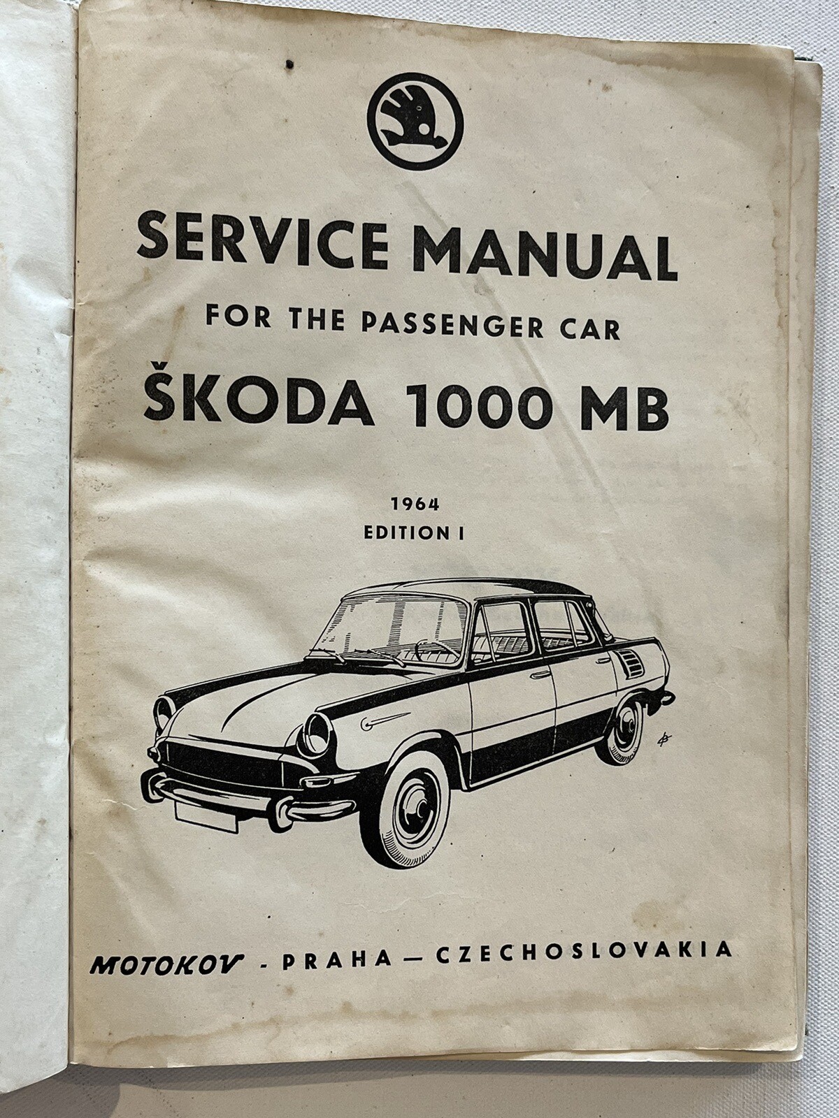 Service Shop Manual Skoda 1000 MB Car Motokov 1964 eBay
