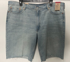 Levi's 469 Loose 12" Men's 48 Blue Denim Zip Shorts 5-Pocket NEW