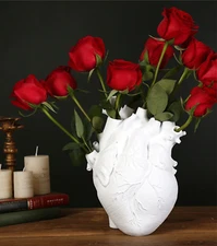 3D Heart Human Anatomy Art Vase Resin Flower Aesthetic Table Home Decor Gift 