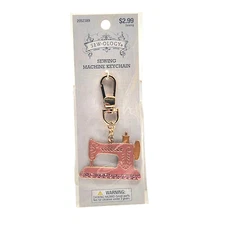 New in Unopened Package~  Sew-ology ~ Pink  & Gold Sewing Machine Keychain