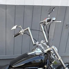 Chrome 10" Rise 1" Ape Hanger Drag Bar Z-Bar Handlebar For Harley Chopper Bobber