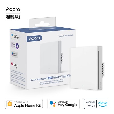 Aqara Smart Wandschalter H1 (keine neutrale, einzelne Wippe) - Aqara Hub erforderlich
