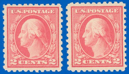 US SCOTT #463 (x2) Washingtons, Mint-F/VF-NH, Short Gum on Both, SCV $20.00 (SK)