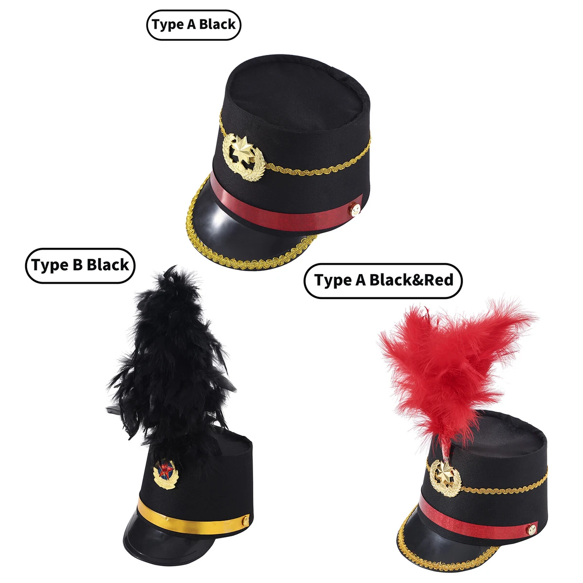 Drum Band Hat Toy Soldier Hat Costume Headband Kids Nutcracker Hat  Accessories