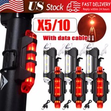 5 LED USB Rechargeable Bike Tail Light Bicycle Safety Cycling Warning Rear Lamp