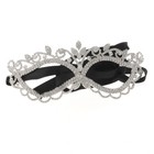 Silver Tone Metal Austrian Crystal Rhinestone Evening Mask M1324-SCRY