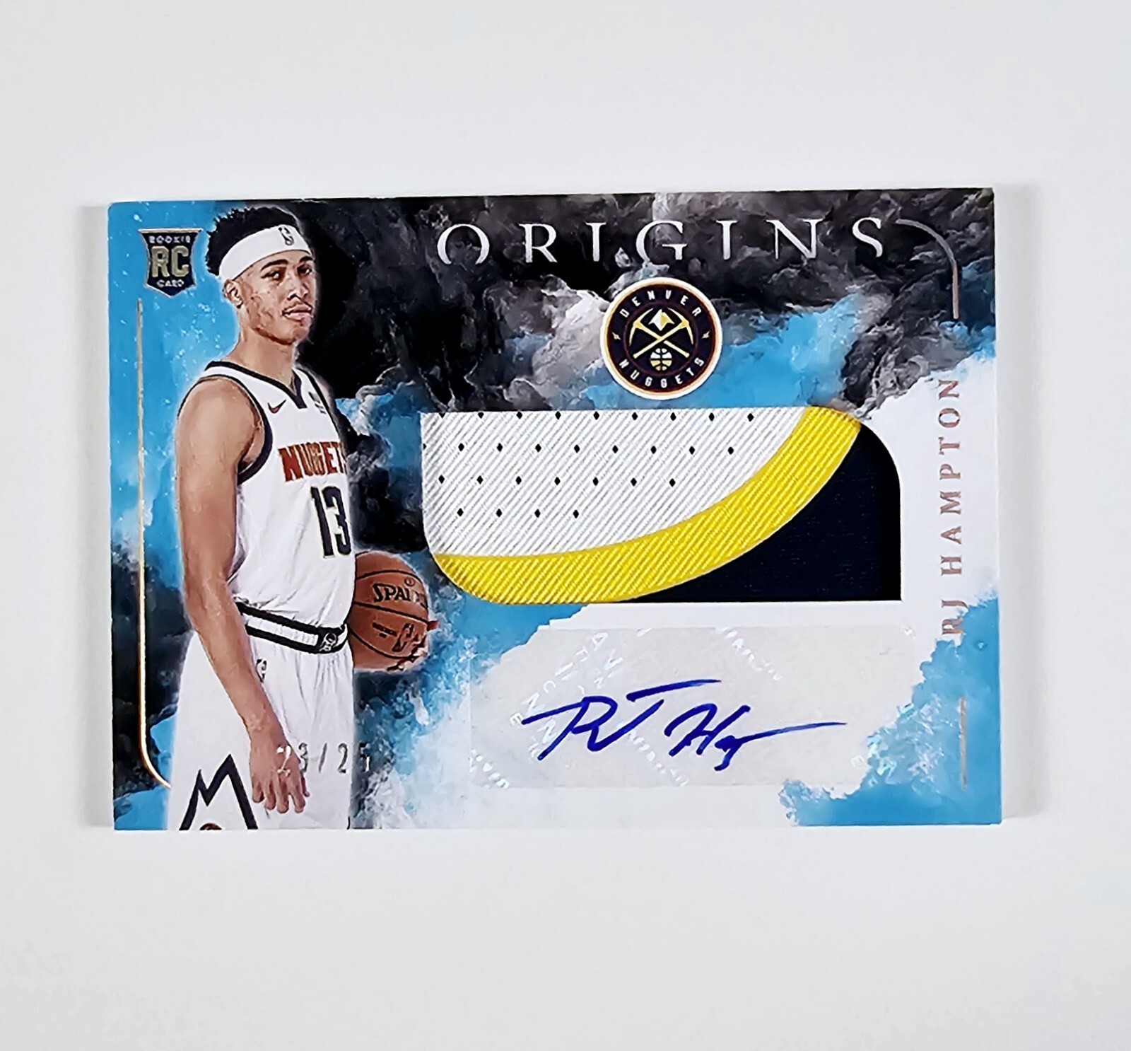 2020-21 Panini Origins Rookie Jersey Autographs Turquoise #16 RJ Hampton #/25