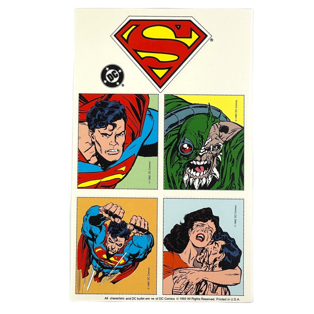 Death of Superman 5 Stamp Block Set 1992 DC Comics Lois Lane