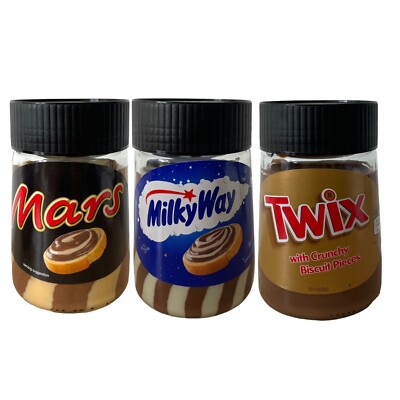 (19,04 EUR/kg) Brotaufstrich Probierpaket Mars, Twix + Milkyway - 3x 350g