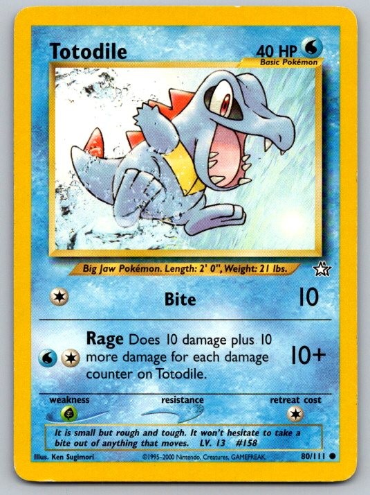 Totodile 80/111 Common Neo Genesis Pokemon Unlimited Lightly Played