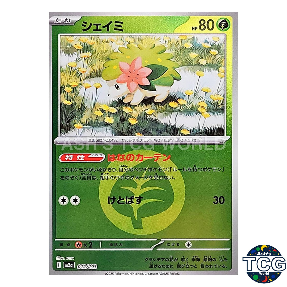 Shaymin Grass Energy Foil 012/193 M2a MEGA Dream ex Pokemon Card Japanese