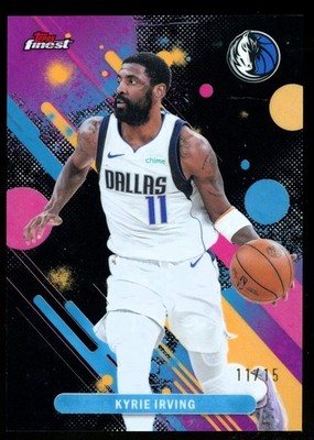 KYRIE IRVING 2025/26 TOPPS FINEST BLACK REFRACTOR 11/15 JERSEY # MAVS #87 RARE 