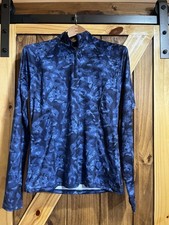 ARIAT TEK Navy Blue Long Sleeve 1/4 Zip Pullover Shirt Women Sz Medium Logo