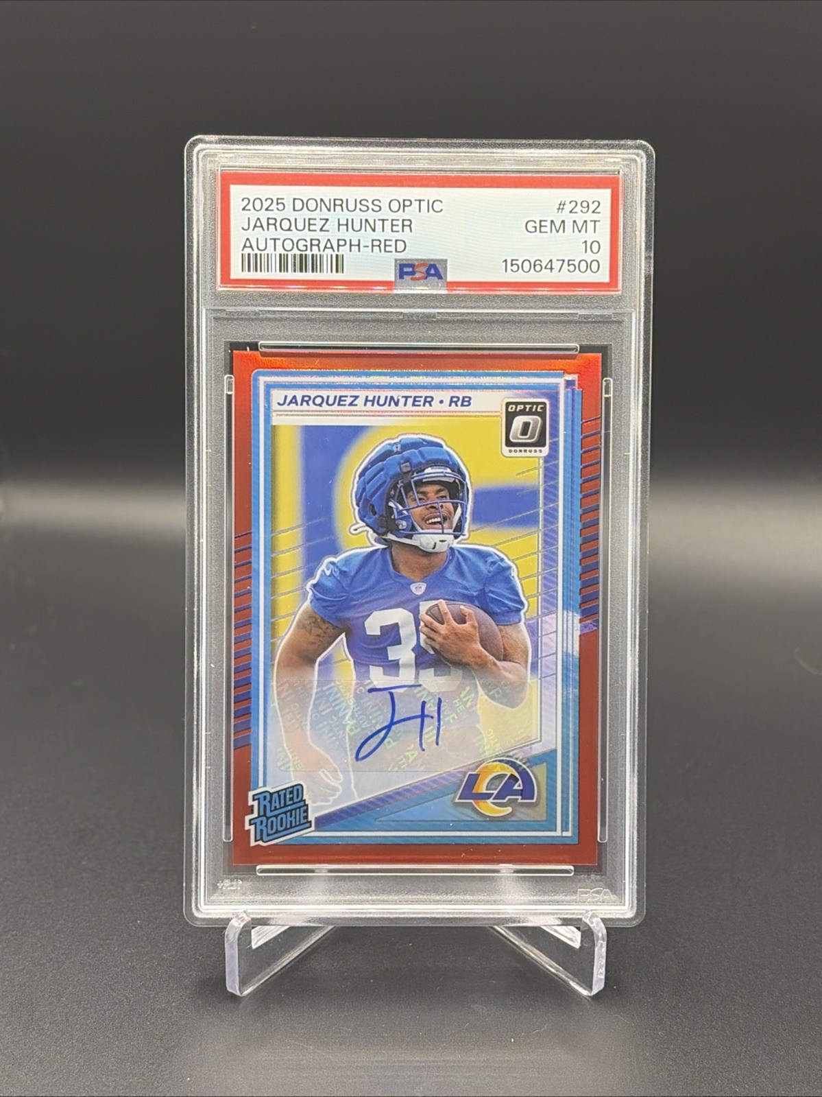 Jarquez Hunter Panini Donruss Optic #292 Autograph-Red