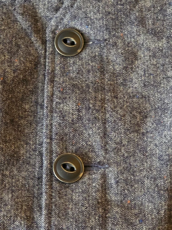 Chaleco De Colección Tommy Hilfiger Lana Azul Tweed Preppy Abotonable Talla S/P  Foto 3 de 4