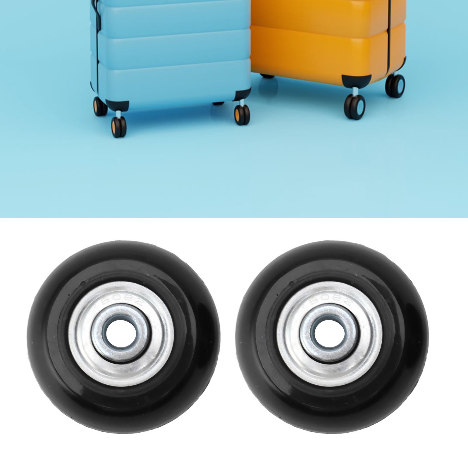 2pcs Suitcase Caster Wheels Replacement Mute Rubber Swivel Caster Wheels