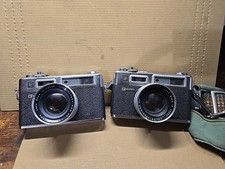 Lot Of 2 YASHICA Electro 35 GSN 35mm Film Cameras w/45mm f/1.7 Lens  Strap