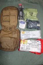 USMC US Military Coyote MOLLE IFAK First Aid Kit Supplies Quik Clot Tourniquet F