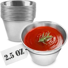 12 Pcs Dipping Sauce Cups – 2.5 Oz Dip Cups with Stackable Design