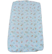VTG 80s RIEGEL Teddy Pastel Bear Bunny Cloud Stars Crib Fitted Sheet Nursery US