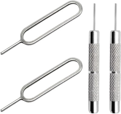 4 Pcs SIM Card Removal Openning Tool Tray Eject Pins Needle Opener A, Sliver 