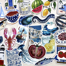 Coastal Travel Vacation Stickers Junk Journals Collage Scrapbooking