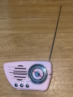 Pottery Barn Pink Metro AM/FM Rare Vintage 90s Atomic MCM WORKS!